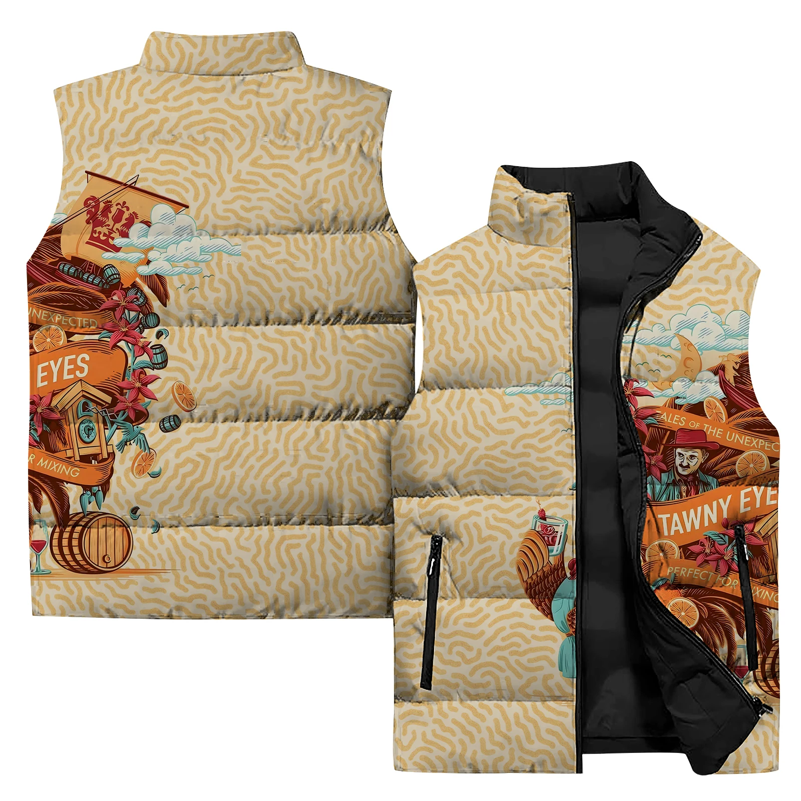 Nueva chaqueta de chaleco con estampado 3D para hombre, cálida para deportes al aire libre, ciclismo, fiesta, abrigo para hombre, moda urbana de hip-hop, chaleco para hombre, ropa