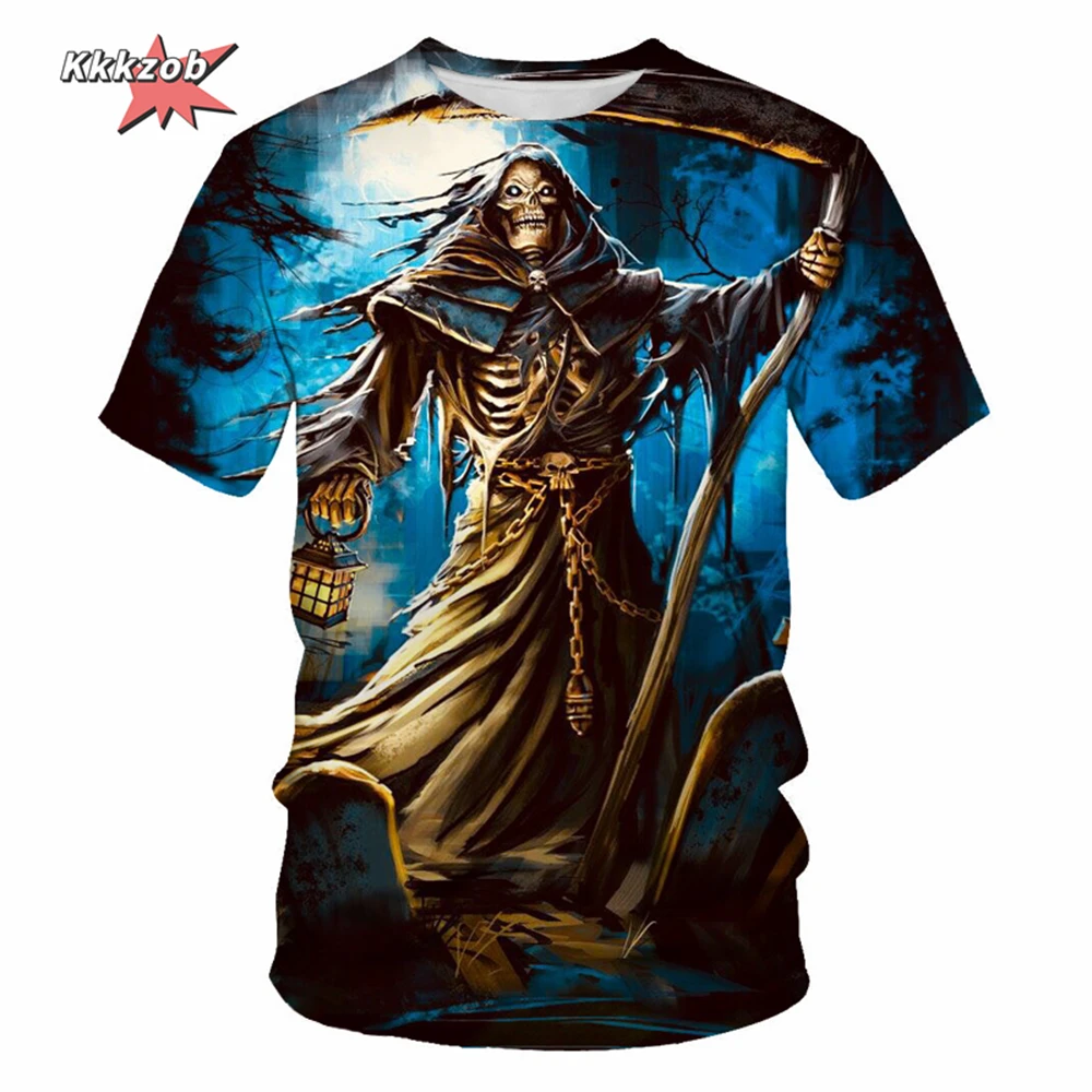 Gothic Skull T-Shirt - 3D Printed Casual Short Sleeve Top
