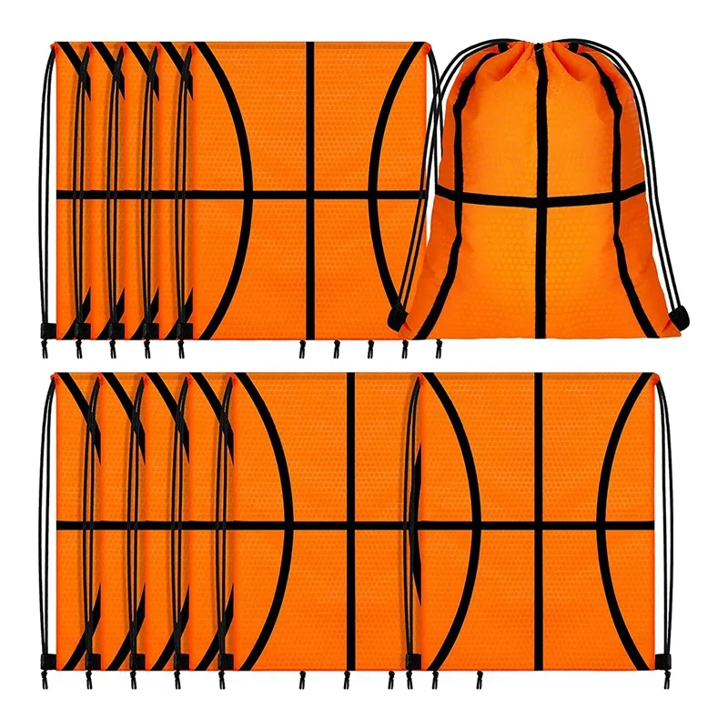 

12 Pack Small Basketball Volleyball Candy Drawstring Bag Softball Basketball Volleyball Drawstring Goodie Favor Bags