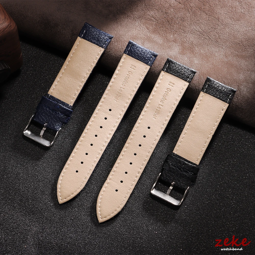 Premium Genuine Leather Watch Strap with Stainless Steel Pin Buckle - Slim Unisex Wrist Accessory