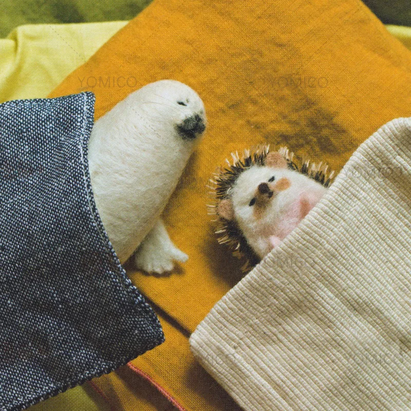 YOMICO Hedgehog Felt Animals Includes Video Tutorial And Mohair Plushie Toys Handmade DIY Wool Needle Material Handcraft Kit
