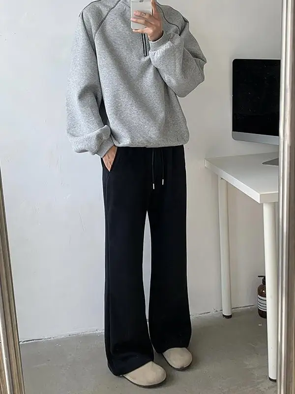 Loose Straight Leg Casual Pants for Men Spring 2025 New Sle Spor Youthful Long Trousers Anti-Wrinkle Easy Care Daily Wear