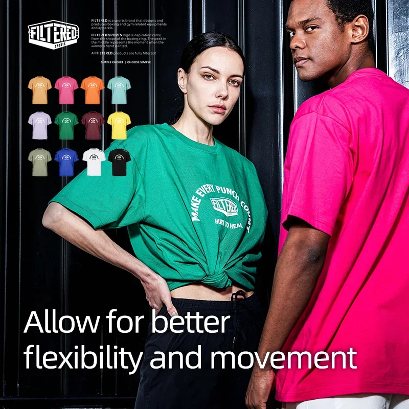 FILTERED SPORTS Man Woman T-shirt Running Trainning Exercise Sports Unisex Round Neck Cotton Breathable Fitness Workout T Shirts