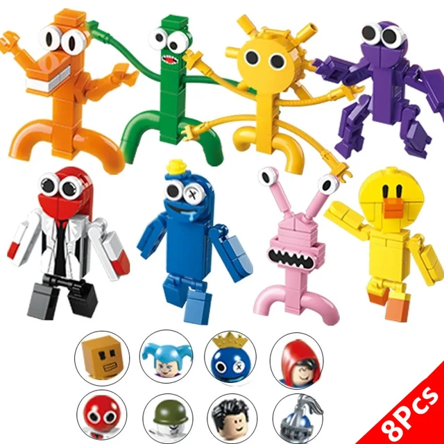 Rainbow Friends Building Blocks Brinquedos para crianças, Horror Anime Game  Personagem, azul, rosa, laranja, desenhos animados, aniversário, presentes  de Natal