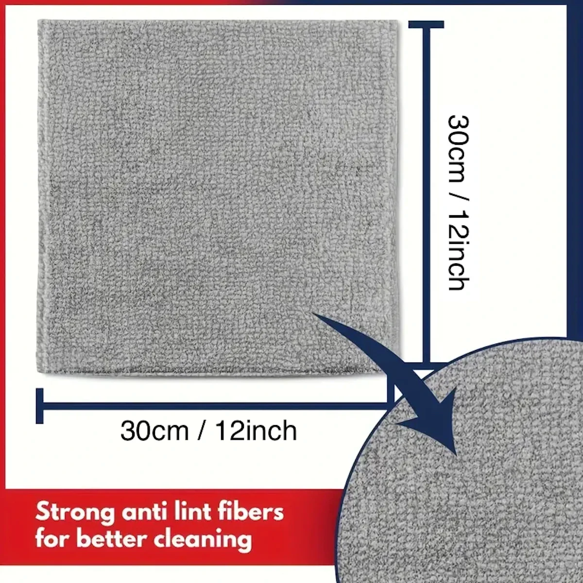 Premium Microfiber Cleaning Cloth Set - 5 Pack, 30x30cm, Multi-Color, Versatile Towels for Home, Kitchen, and Auto Care