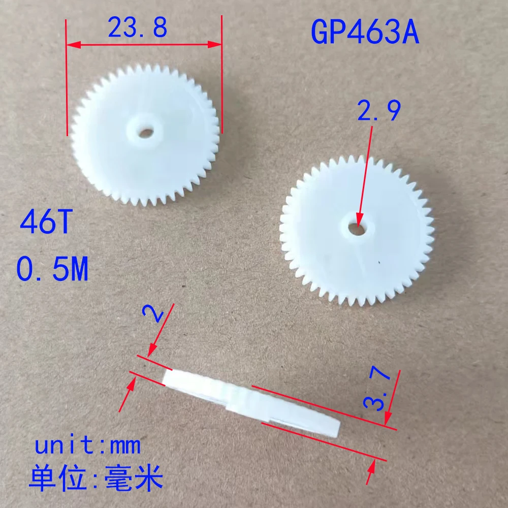 

10/100pcs 46T plastic gear 0.5M hole 2.9mm OD 24mm for rc car robot diy toy parts model accessories boy toys GP463A