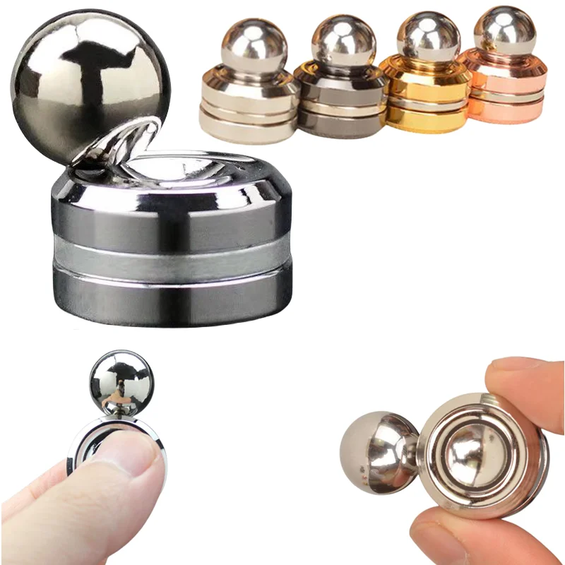 

Adult Desktop Stress Relief Metal Fidget Toy Decompression Hypnosis Rotary Gyro Fingertip Toy Kinetic Round Spinner Kids Gift