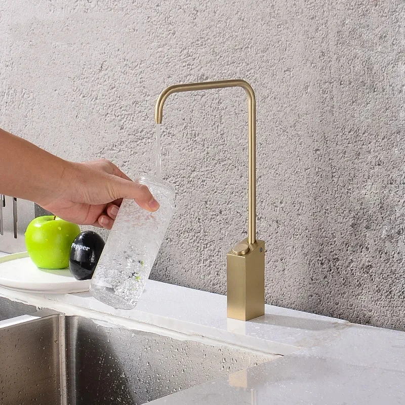 

CX103DD Push Botton Direct Drinking Water Faucet Kitchen Sink Tap Rotation Total Brass Black Brush Gold Sink Tap