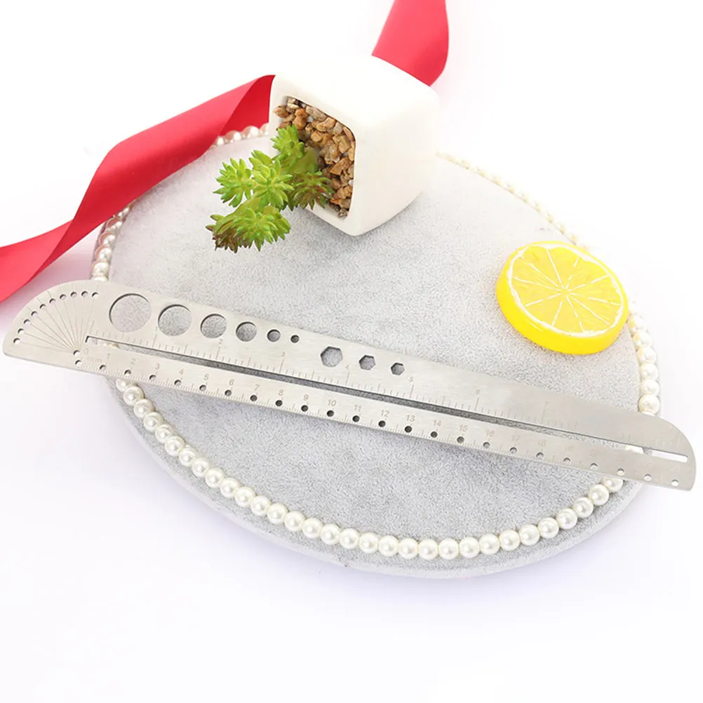 다기능 스테인레스 스틸 자, 컴퍼스, 각도기 26.3cm, 헤비 듀티 스케일 도구,..