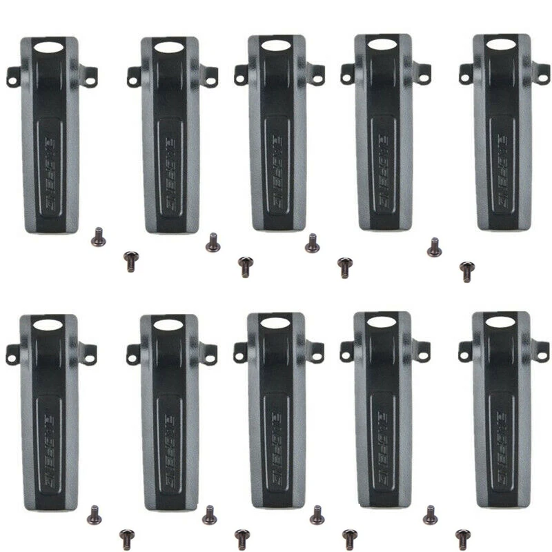 10PCS BaoFeng Battery Back Pack UV-82 Belt Clip with Screws for UV-8D UV-82HP UV-8 5RE Plus 5RA Clamp Radio Walkie Talkie 10pcs sbr 14li belt clip with screws for yaesu vx8r vx 8r vx 8dr ft 1dr ft 2dr radio shb 13 fnb 101li 102li li ion battery