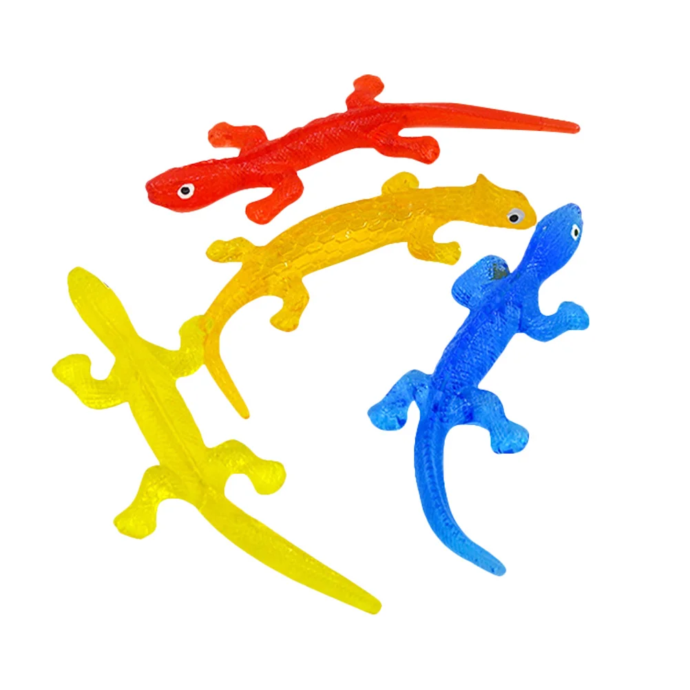 

4/6pcs Novelty Stretchy Sticky Lizard Toys Retractable Animals Birthday Party Favors Novelty Gifts Random Color