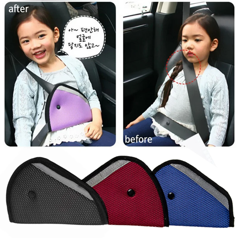1Pcs Kid Car Safe Fit Seat Belt Adjuster Baby Safety Triangle Sturdy Protection Positioner Interior Accessories For SUV RV Bus