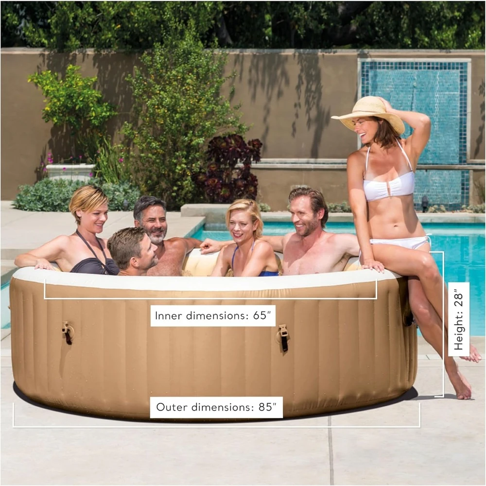 Bubble Massage Spa Set: Includes Energy Efficient Spa Cover – Push Button Control Panel – 140 Bubble Jets – 6 Person 6