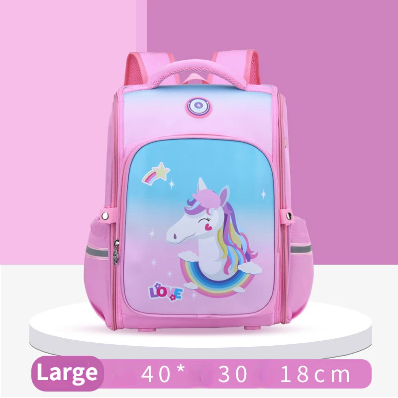 Primary School Student Bags Boys Girls Unicorn Dinosaur Cartoon Children Backpack Space Mochila Reflective Waterproof Breathable