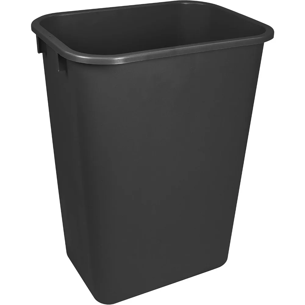 Large 10.25 Gallon Trash Bin – Plastic Garbage and Waste Bin for Office and Home, 15 x 11 x 20.75 Inches, Obsidian 2