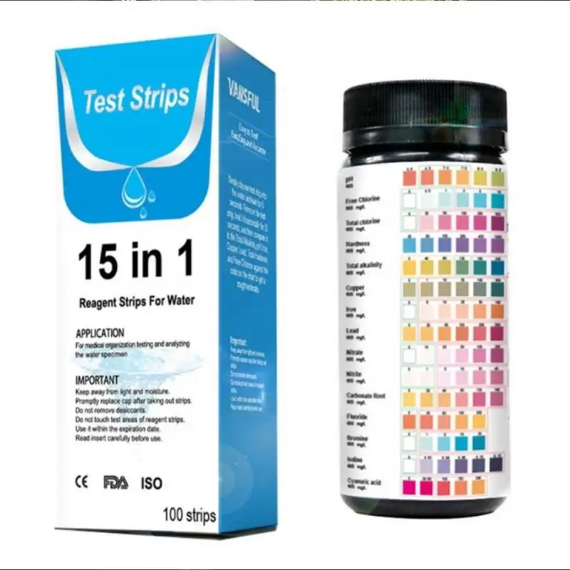 

Drinking Water Test Kit Test Strips for Aquarium, Pool, Spa, Well & Tap Water