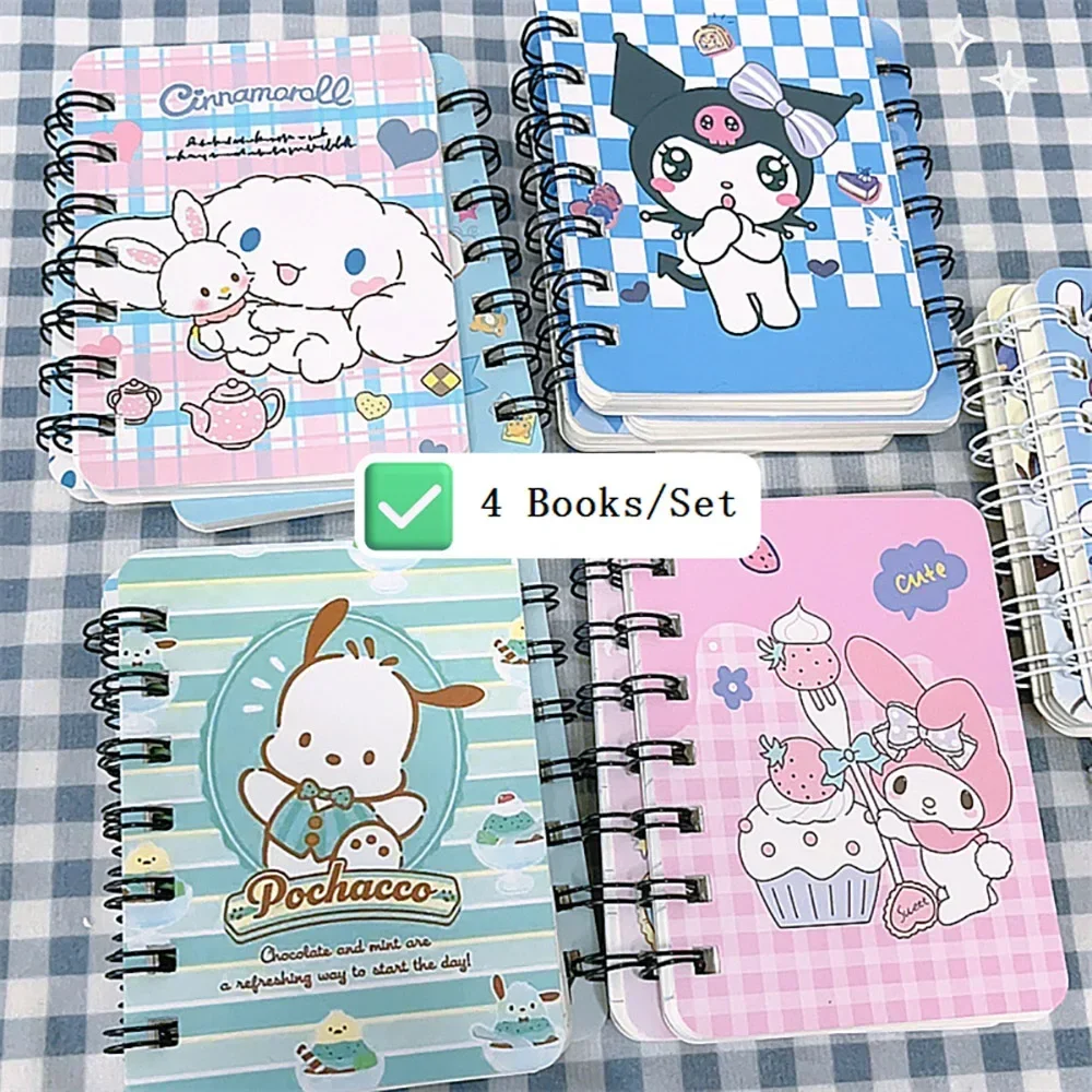 

Miniso 4 шт./комплект, милый мультяшный Sanrio Kawaii, катушка, фотография, портативный ноутбук