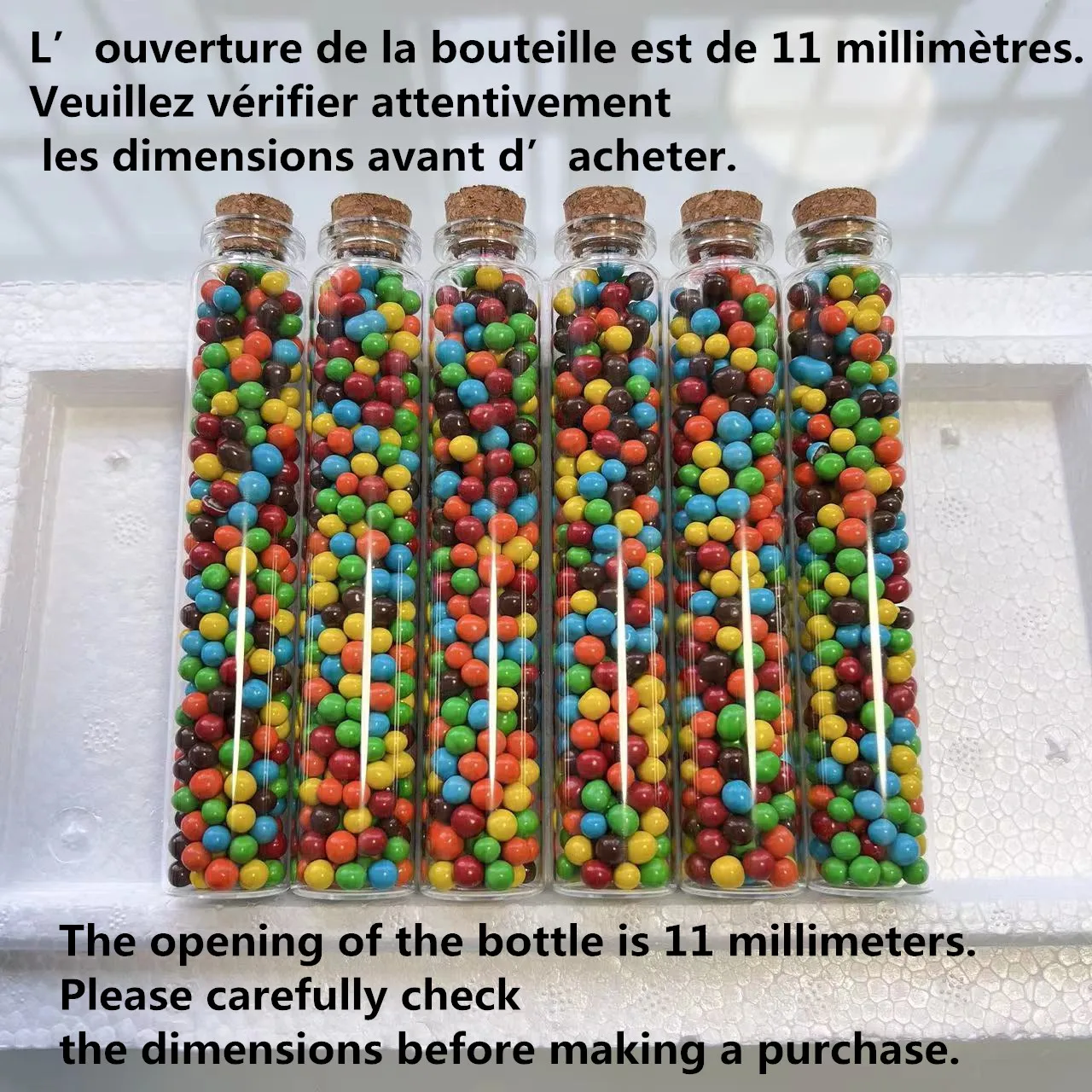 Small Glass Test tube 48 pcs/lot 11*22*120mm 35ml Glass Bottles With Cork Crafts Tiny stash Jars wishing Glass Jar Bottle 2