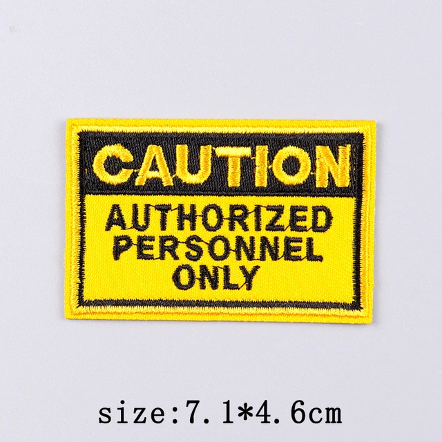 Danger Warning Embroidery Patch Iron On Patches For Clothing Prohibition Sign Embroidered Patches For Clothes Stickers Badges 5