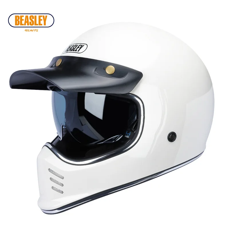 Beasley Retro Electric Motorcycle Helmet Japanese Scoop Helmet Glass Fiber Reinforced