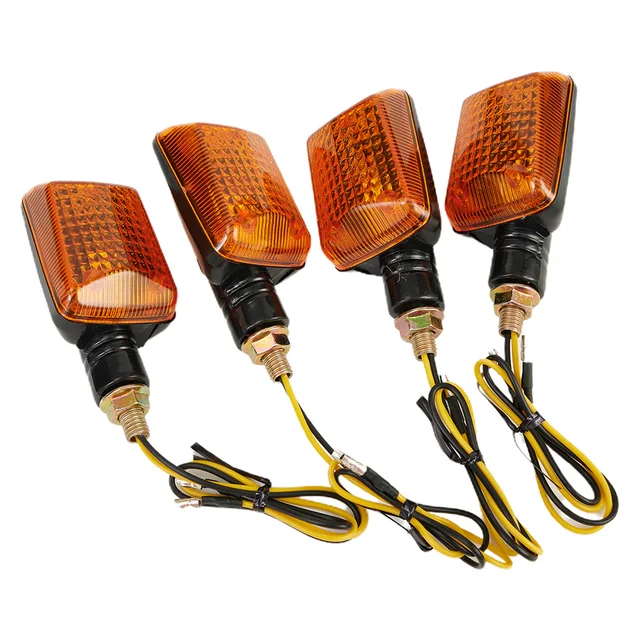 4pcs Motorcycle Halogen Turn Signals Black Tinted Left Right Front Rear Scooter ATV Quad Moped 12V Universal Signal Lamps - Image 4