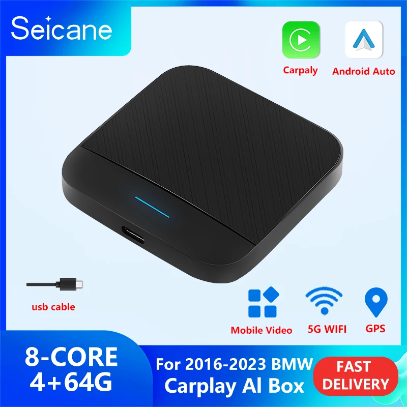 

Seicane For BMW ID5 ID6 ID7 ID8 2016 2017 2018 2019 2010-2023 Car Radio Audio Plastic Fiber Decoding Wireless Carplay AI Box