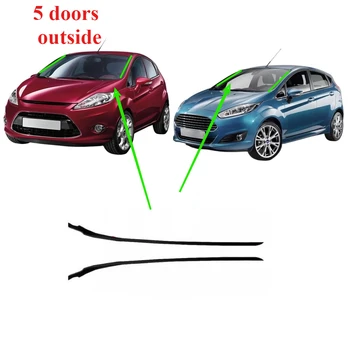 2 Pcs Be8Z5403136A 5 Doors Outside Front Windshield Side Rubber for Ford Fiesta 2009-2014 Protective Weatherstrip Outer Laminate 1