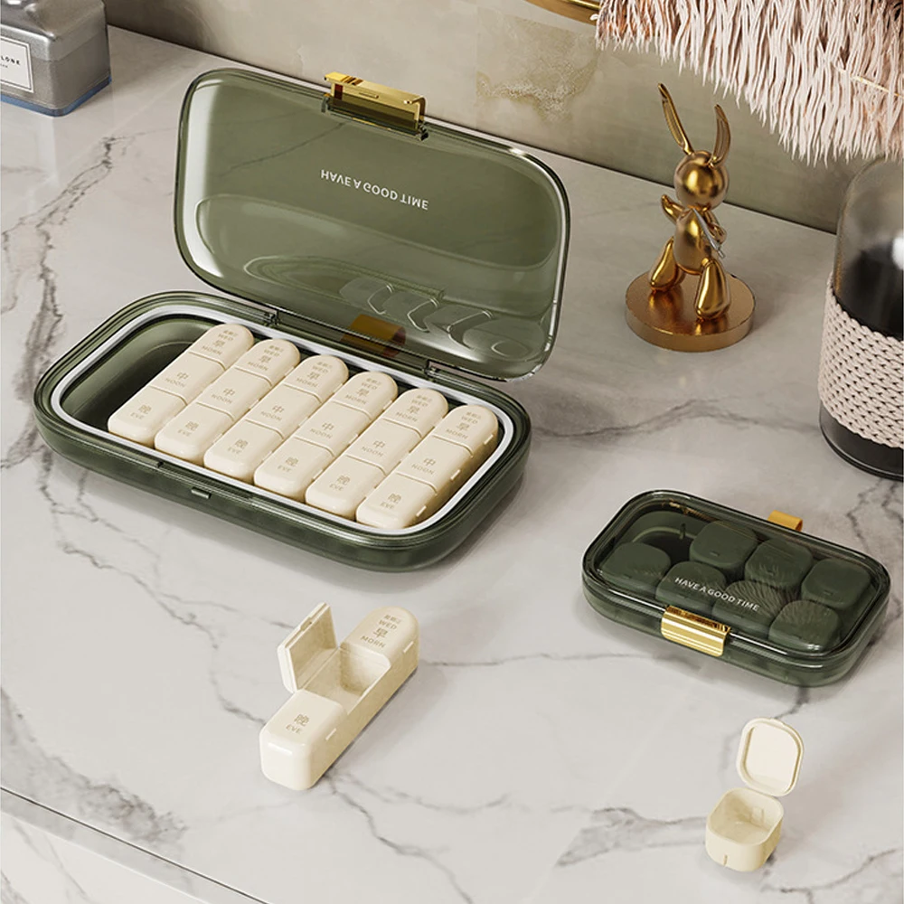 Weekly Pill Organizer, 7-Day Daily Medicine and Vitamin Storage Box with 3 Compartments per Day