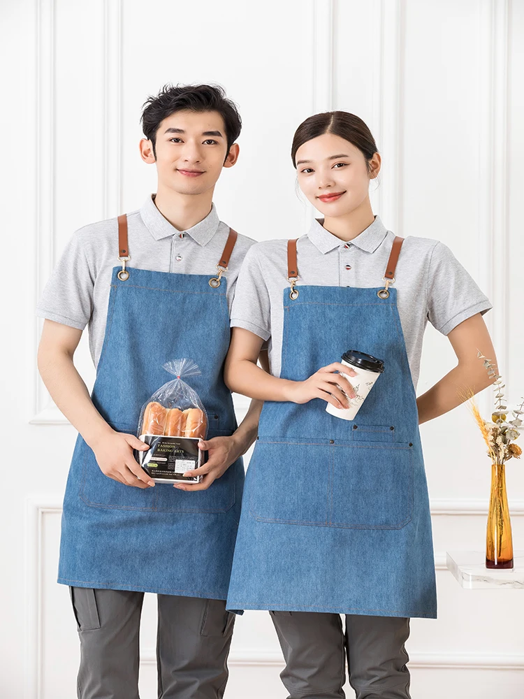 Confezione Da 2 Grembiuli Da Cucina In Cotone E Poliestere, Con 2 Tasche, Regolabili Al Collo E In Vita, Per Uomini E Donne, Per Cucina, BBQ, Pittura, Fai Da Te (Nero) - 4