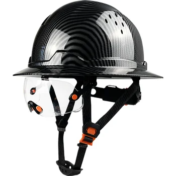 Elmetto a tesa intera con visiera per berretto da lavoro tecnico per uomo casco di sicurezza in HDPE approvato ANSI 6 punti regolabili