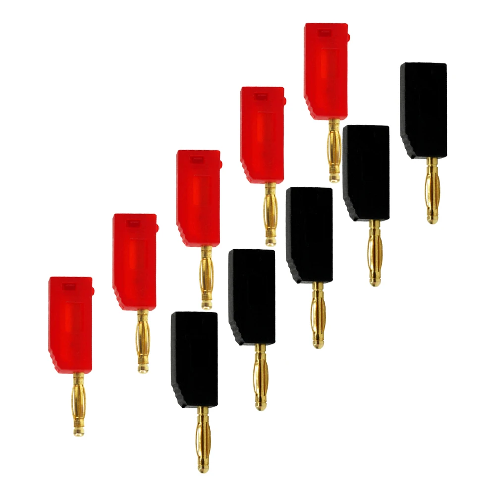 10PCS Banana Plug 2MM Gold-plated Copper Solder Plugs Banana Plug Stackable Gold Plating Electrical Terminal Connector a pair gold plated copper banana connector 4mm banana plug sockets plum terminals for speaker horns