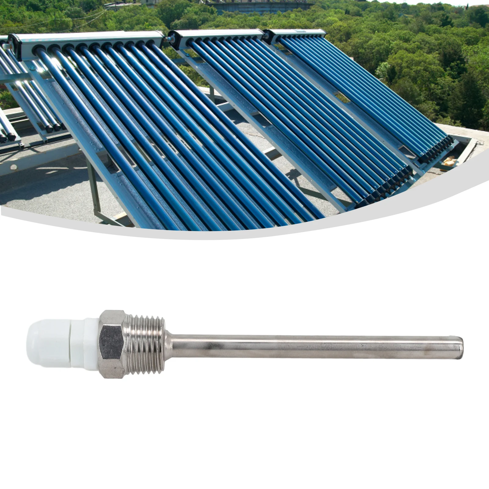 

1PC Stainless Steel Thermowell 1/2\"NPT Threads For Temperature Sensors 50-500mm Length Suitable For 6mm Diameter Tubes