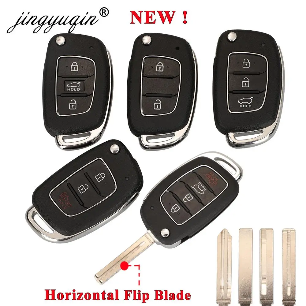 Горизонтальный откидной дистанционный ключ jingyuqin для Hyundai Solaris Creta Ix25 Kona Tucson Sonata I40