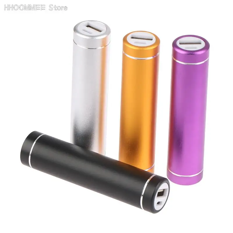 Aluminium Cylindrical Solder-free Single 18650 Metal Rechargeable Battery Mini Power Bank Kit Mobile Power Supply Set 1x