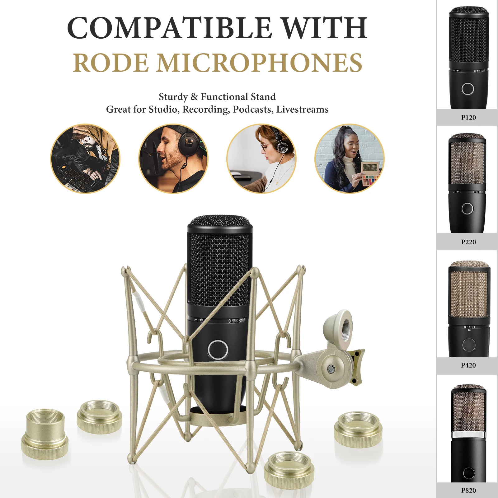 Geekria for Creators マイクショックマウント AKG P120、P220