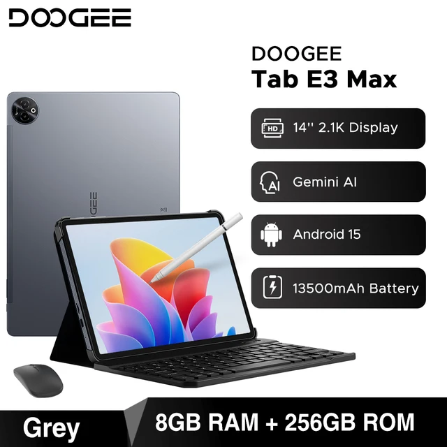Global Version DOOGEE Tab E3 Max Tablet PC Android 15 Gemini AI 14