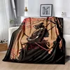 Japanese Samurai Blanket Japan Sunset Landscape Art Soft Flannel Blanket Bedspread Sofa Warming Cover 5