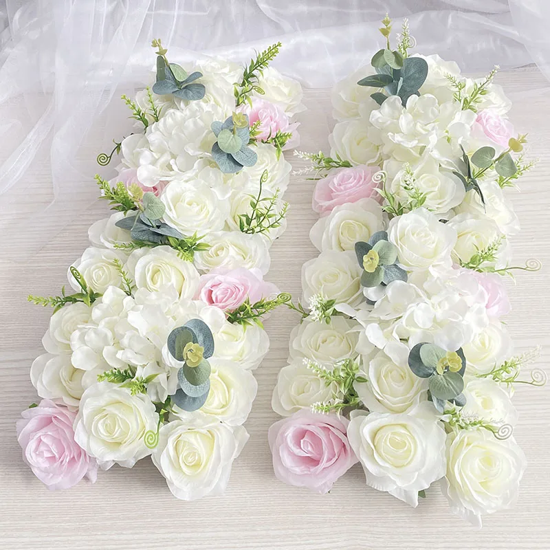 Wedding Flower Stand Luxury Wedding Road Cited Flowers Rose Peony Hydrangea Mix DIY Arched Door Flower Row Window T Station Decoration