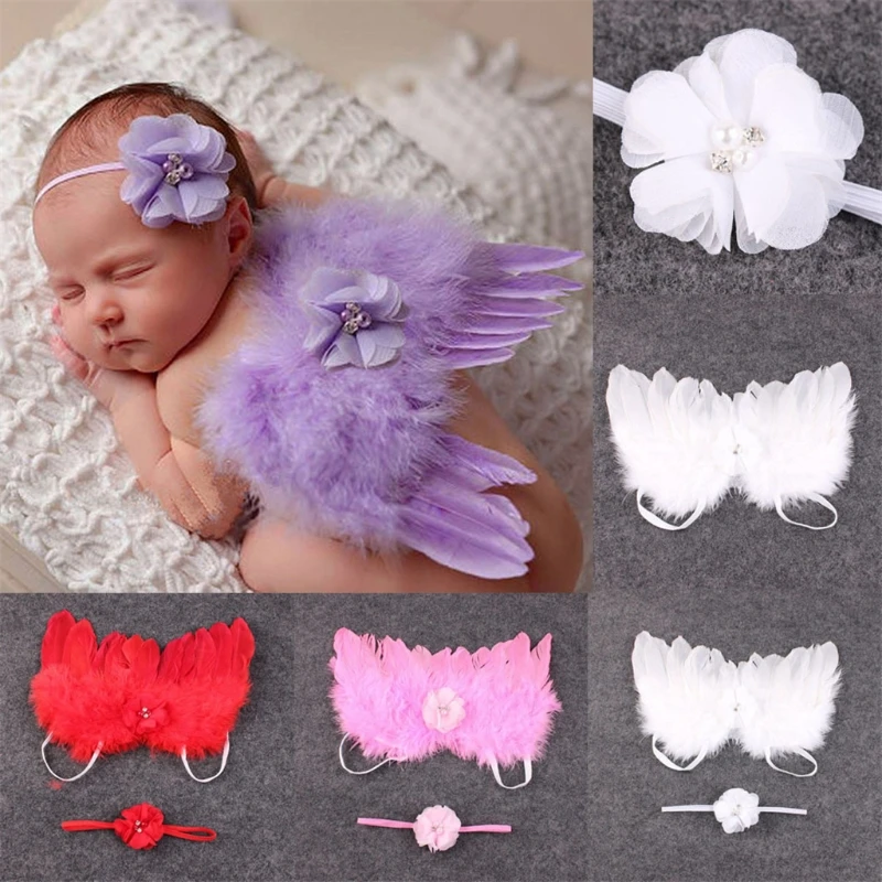 

Newborn Photography Props White Angel Wing Baby Photos Props Feather Wing Girls