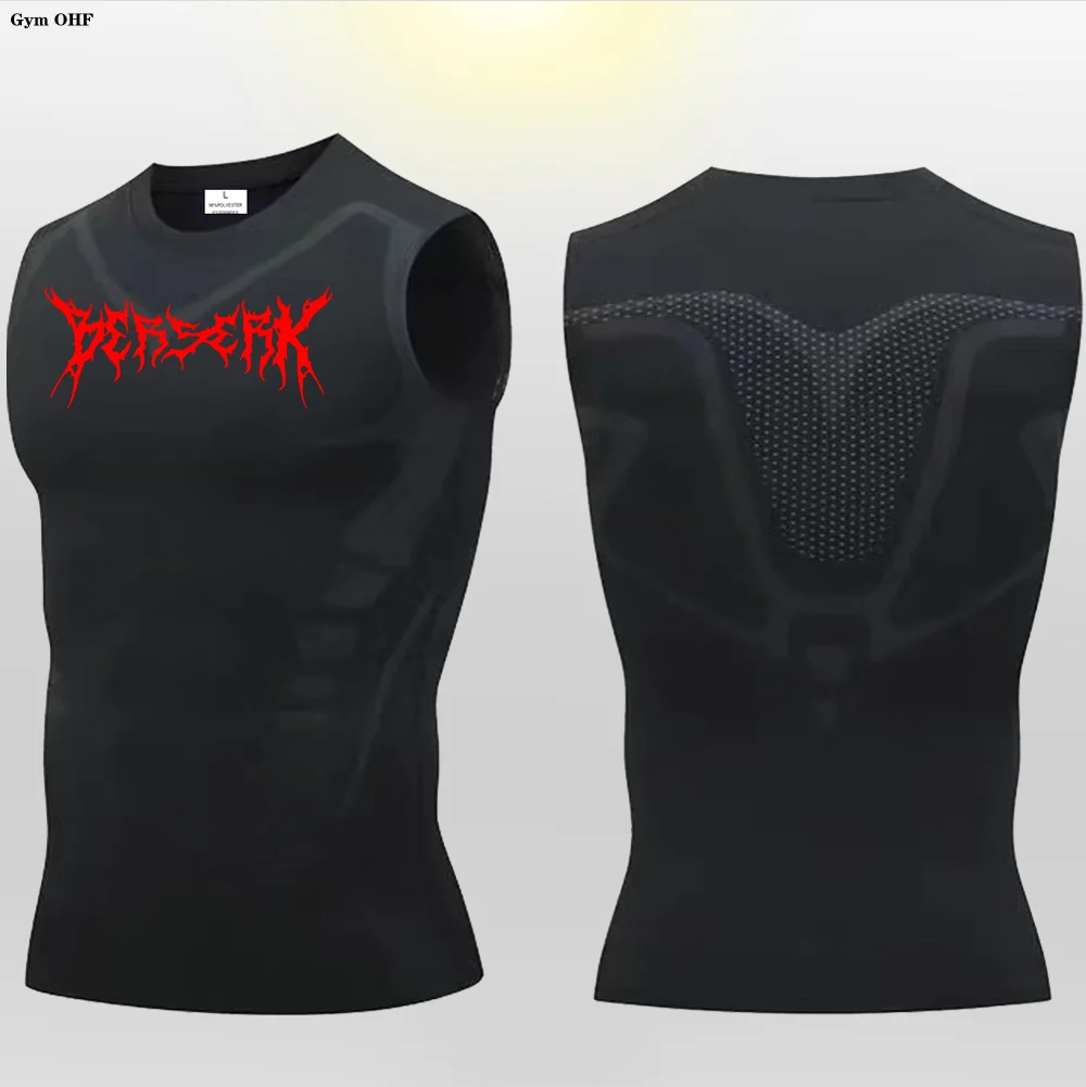 Anime Berserk Guts Graphic Compression Gym Vest - Quick Dry Muscle Tank Top