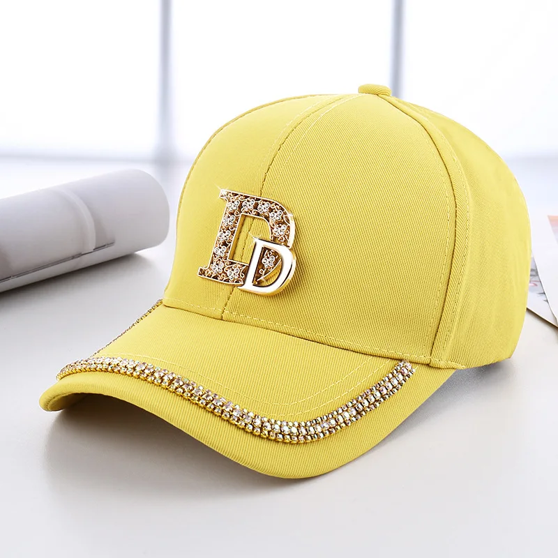 CNTANG 2024 패션 다이아몬드 D 편지 야구 모자 여성용 Snapback 여름 야외 태양 보호 모자 가을 캐주얼 여성용 모자