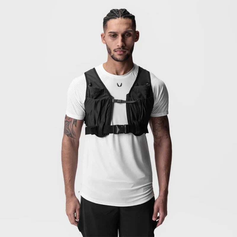 Mens Tactical Vest Chest Bag Outdoors Reflective Multifunction Waist Pack Male Multi-pocket Security Anti-theft Mobile Phone Bag