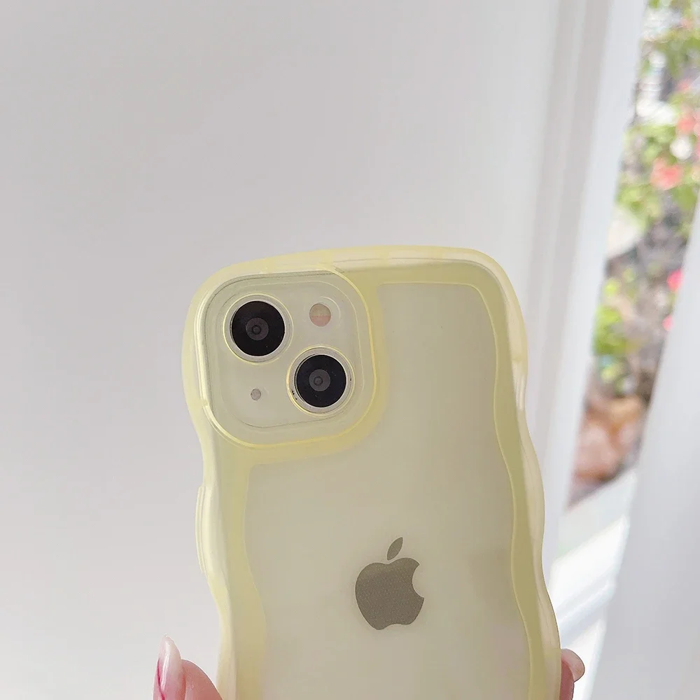 Für IPhone 17 AIR 16 15 14 13 12 11 Pro Max Mini XS 8 Plus Hülle Niedliche klare lockige Welle Hybrid stoßfeste Stoßstangenabdeckung Weiche Fundas – Detail 13