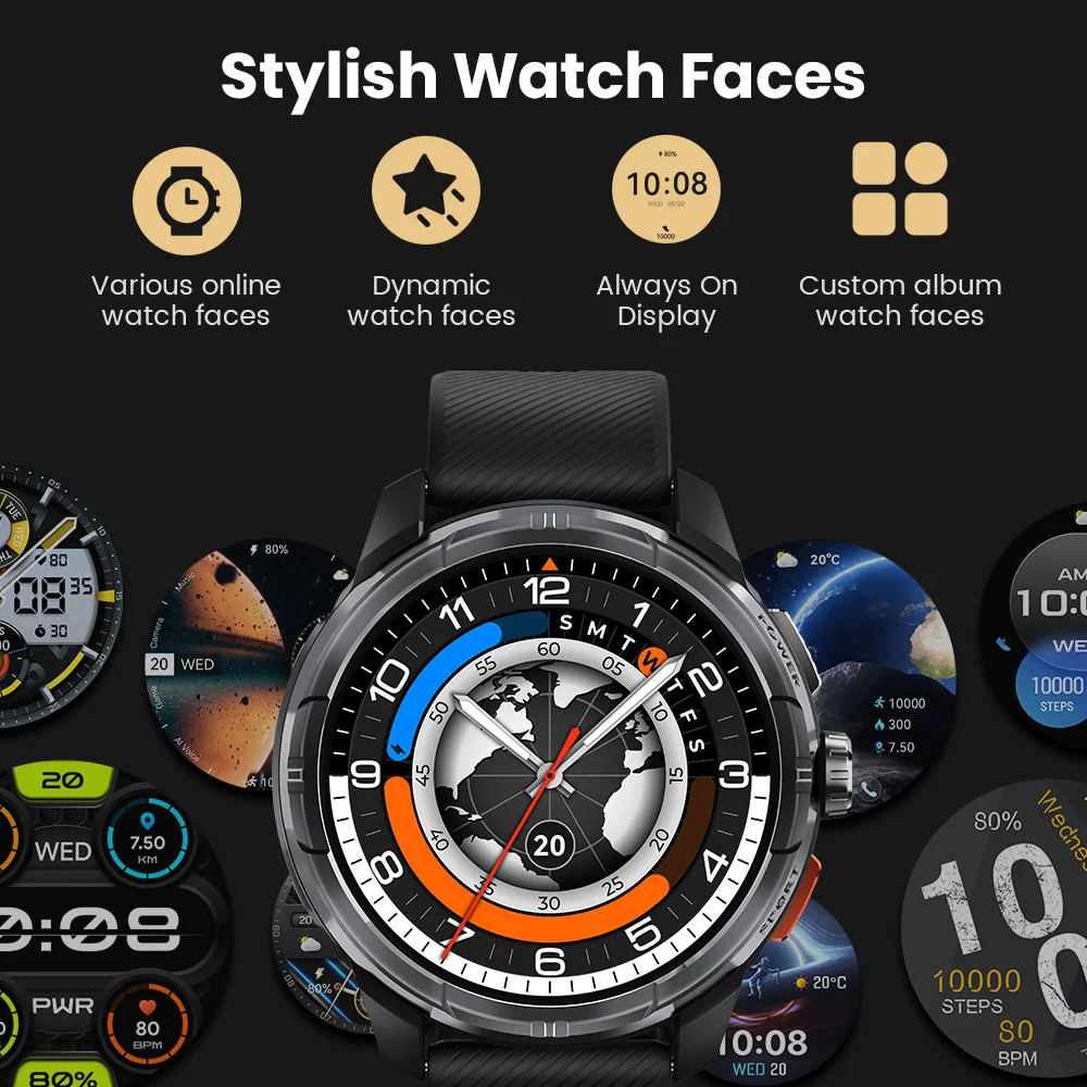 HAYLOU Solar Ultra GPS Smart Watch 1.6” AMOLED Display 60Hz Refresh Rate Bluetooth Calls 5ATM Water Resistance Sports Smartwatch 6