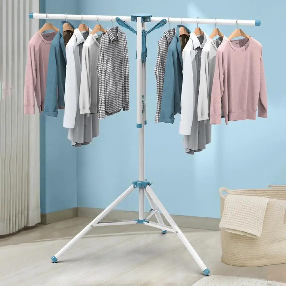Folding Clothes Drying Rack Sturdy Tripod Clothes Drying Rack with Adjustable Height Foldable Design for Indoor/outdoor Laundry 4