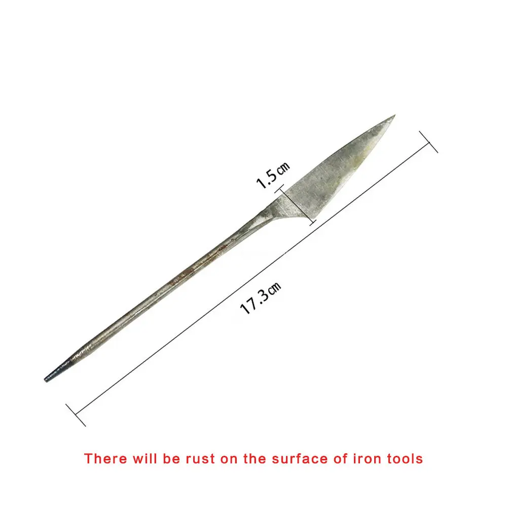 Pottery traditional iron clay carving knife mud board cutting knife stainless steel mud cutting polymer clay making tools