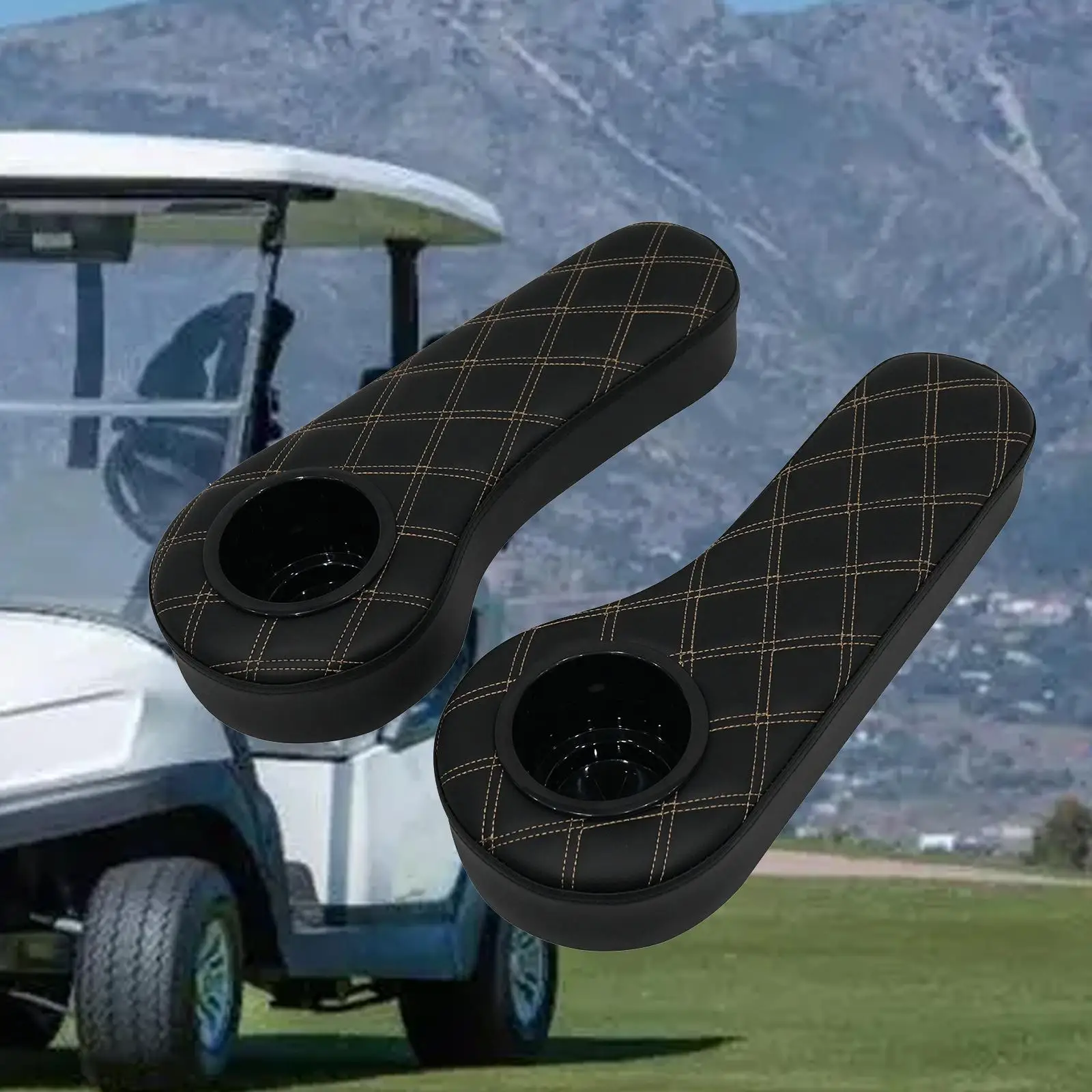 Golf Cart Flip Armrest with Cup Holder Arm Cushion Multifunctional Accessories Portable Easy Installation Universal Inward Mount Golf Cart Flip Armrest with Cup Holder Arm Cushion Multifunctional Accessories Portable Easy Installation Universal Inward Mount