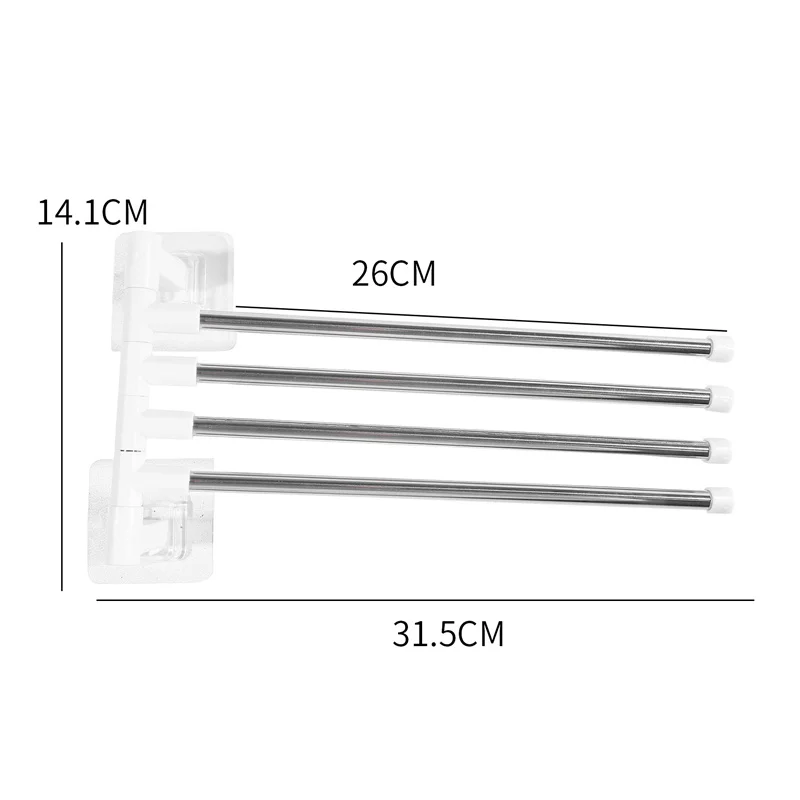 Bathroom Towel Rack Rotatable Towel Holder Rotatable Stainless Steel 2/3/4/5/6 Bars Kitchen Shelf Wall Mounted Hanger 1PC towel rack