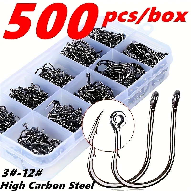 500Pcs Strong Silver Circle Fishhooks 1