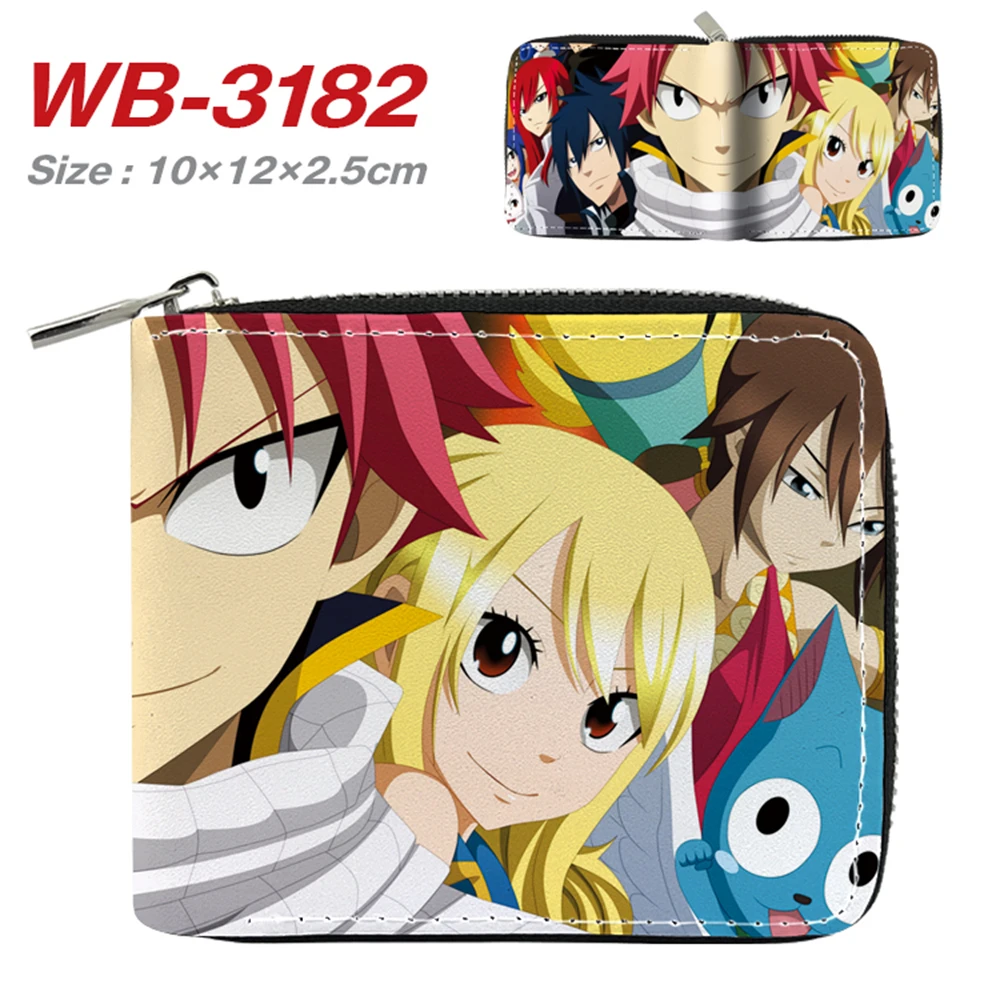 

Anime Fairy Tail Natsu Dragion Wallet Men PU Leather Purse Cosplay Short Wallets With Card Holder Coin Pocket